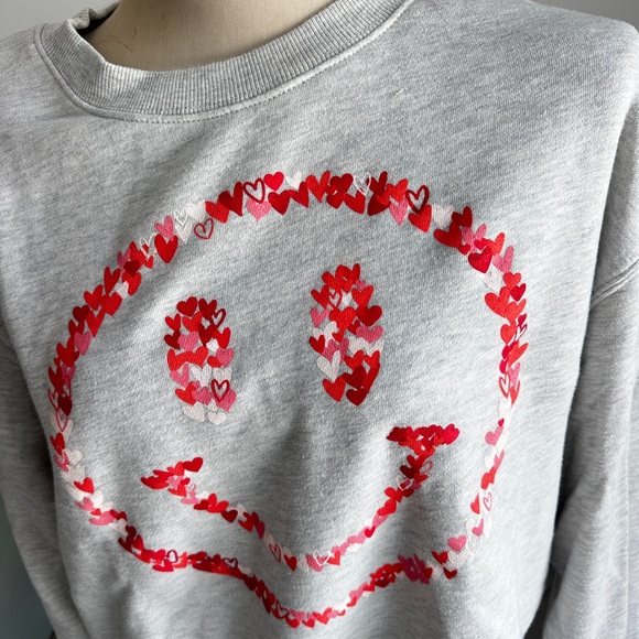 Gray Smiley Face Sweatshirt - Picture 3 of 5